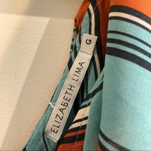 ELIZABETH LIMA Sz L Jumpsuit With Ruffles Wide Leg Pant Belt Bat Sleeve NWT - Picture 7 of 17